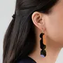 Bijoux - Créoles 70 Nymphe en corne blonde et laque Orange - Laque jeu Or - L INDOCHINEUR X RIVÊT