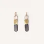 Bijoux - Créoles 70 Totem en corne blonde et laque Orange - Laque jeu Bordeaux - L INDOCHINEUR X RIVÊT