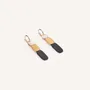 Bijoux - Créoles 70 Totem en corne blonde et laque Orange - Laque jeu Bordeaux - L INDOCHINEUR X RIVÊT