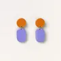 Bijoux - Mini Créoles clips Totem en corne blonde et laque Bordeaux - Doré - L INDOCHINEUR X RIVÊT