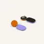 Bijoux - Mini Créoles clips Totem en corne blonde et laque Bordeaux - Doré - L INDOCHINEUR X RIVÊT