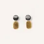 Bijoux - Mini Créoles clips Totem en corne blonde et laque Bordeaux - Doré - L INDOCHINEUR X RIVÊT