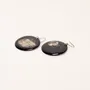 Bijoux - Boucles d'oreilles disque plein en corne noire marbrée - Crochets - L INDOCHINEUR X RIVÊT