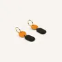 Jewelry - Mini Totem hoop earrings in blond horn and burgundy lacquer - Gold - L INDOCHINEUR X RIVÊT