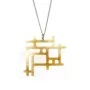 Jewelry - Chain pendant, checkerboard with raw edge, in blond horn - L INDOCHINEUR X RIVÊT
