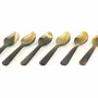 Couverts de service - Set de 6 petites cuillères feuille en sabot - L INDOCHINEUR X RIVÊT