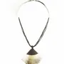 Jewelry - Diamond medallion 6cm, white mother-of-pearl, burgundy cotton - Beige - L INDOCHINEUR X RIVÊT