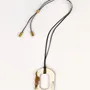 Bijoux - Pendentif anneau oval carré en corne blonde Africaine - L INDOCHINEUR X RIVÊT