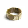 Bracelets - Bracelet élastique avec anneaux trapézoÃ¯dal en corne blonde - L INDOCHINEUR X RIVÊT