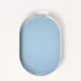 Plateaux - Set de 2 plateaux ovales 45x28 - 40x25 Bleu ciel/Gris, Gris/Bleu ciel - L INDOCHINEUR X RIVÊT