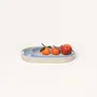Plateaux - Set de 2 plateaux ovales 45x28 - 40x25 Bleu ciel/Gris, Gris/Bleu ciel - L INDOCHINEUR X RIVÊT