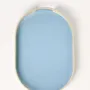Plateaux - Set de 2 plateaux ovales 45x28 - 40x25 Bleu ciel/Gris, Gris/Bleu ciel - L INDOCHINEUR X RIVÊT