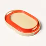Trays - Set of 2 oval trays 45 X 28 - 40 X 25 Orange/Sand and Sand/Orange - L INDOCHINEUR X RIVÊT