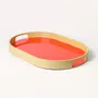 Trays - Set of 2 oval trays 45 X 28 - 40 X 25 Orange/Sand and Sand/Orange - L INDOCHINEUR X RIVÊT