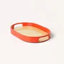 Trays - Set of 2 oval trays 45 X 28 - 40 X 25 Orange/Sand and Sand/Orange - L INDOCHINEUR X RIVÊT