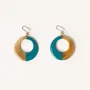 Jewelry - Ring earrings in turquoise blue lacquer - Hooks - L INDOCHINEUR X RIVÊT