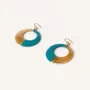 Jewelry - Ring earrings in turquoise blue lacquer - Hooks - L INDOCHINEUR X RIVÊT