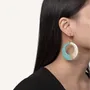 Jewelry - Ring earrings in turquoise blue lacquer - Hooks - L INDOCHINEUR X RIVÊT