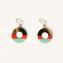 Bijoux - Boucles d'oreilles anneau laqué jaune et bleu - Crochets - L INDOCHINEUR X RIVÊT