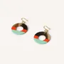 Bijoux - Boucles d'oreilles anneau laqué jaune et bleu - Crochets - L INDOCHINEUR X RIVÊT