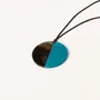 Jewelry - Disc pendant in turquoise blue lacquer - L INDOCHINEUR X RIVÊT