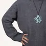 Jewelry - Large coral pendant in black horn, water green lacquer - L INDOCHINEUR X RIVÊT