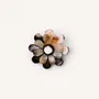 Broches - Broche fleur en corne noire et blanche - L INDOCHINEUR X RIVÊT