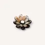 Broches - Broche fleur en corne noire et blanche - L INDOCHINEUR X RIVÊT