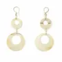 Jewelry - Double pierced disc earrings in blond horn - Marbled blond horn - L INDOCHINEUR X RIVÊT