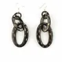 Bijoux - Boucles d'oreilles ovales effet écailles de tortue en corne - Marron - L INDOCHINEUR X RIVÊT