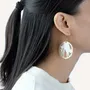 Jewelry - Cat earrings in blond horn - Hooks - Marbled blond horn - L INDOCHINEUR X RIVÊT