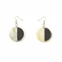 Jewelry - Round earrings in blond horn set with black ostrich leather - Black - L INDOCHINEUR X RIVÊT