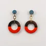 Jewelry - Wide ring earrings in brick and ivory lacquer - Multicolour - L INDOCHINEUR X RIVÊT