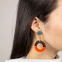 Jewelry - Wide ring earrings in brick and ivory lacquer - Multicolour - L INDOCHINEUR X RIVÊT