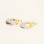 Jewelry - Round earrings in blond horn and gold lacquer, Japanese clip - L INDOCHINEUR X RIVÊT