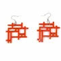 Jewelry - Checkerboard raw-edge earrings in blue-grey lacquer - Hooks - L INDOCHINEUR X RIVÊT