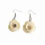 Jewelry - Flower earrings in African white horn - Hooks - Marbled blond horn - L INDOCHINEUR X RIVÊT