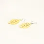 Bijoux - Boucle d'oreille feuille en corne blonde africaine - Beige - L INDOCHINEUR X RIVÊT