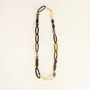 Bijoux - Sautoir anneaux fins ronds et ovales en corne blonde africaine 90 cm - L INDOCHINEUR X RIVÊT