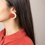 Jewelry - Terrace clip-on earrings in blond horn and orange lacquer - Green - L INDOCHINEUR X RIVÊT