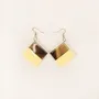 Jewelry - Square earring in horn and fuchsia lacquer - Indigo blue lacquer - L INDOCHINEUR X RIVÊT