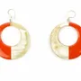 Jewelry - Ring earrings in indigo lacquer - Hooks - Orange lacquer - L INDOCHINEUR X RIVÊT