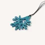 Bijoux - Pendentif grand corail en corne noire laque bleu turquoise - L INDOCHINEUR X RIVÊT