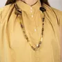 Glasses - Eyeglass chain / long necklace with flower motif in buffalo hoof - L INDOCHINEUR X RIVÊT