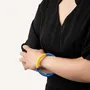 Bracelets - Bracelet rond bois laqué bleu clair, bleu foncé et - Multicolore - L INDOCHINEUR X RIVÊT