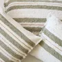 Coussins - TETOUAN - Coussin 100% coton rayé Chanvre et Melon – Rectangle 60×40 - MASAME