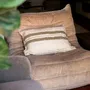 Coussins - TETOUAN - Coussin 100% coton rayé Chanvre et Melon – Rectangle 60×40 - MASAME