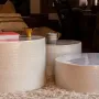 Coffee tables - ENDOUME - Round ceramic coffee table – S - Ø47 H25 cm – Calcaire - MASAME