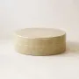 Tables basses - ENDOUME - Table Basse Ronde Céramique – M - Ø60 H18 cm – Lin - MASAME