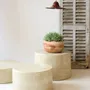 Coffee tables - ENDOUME - Round ceramic coffee table – S - Ø47 H25 cm – Lin - MASAME